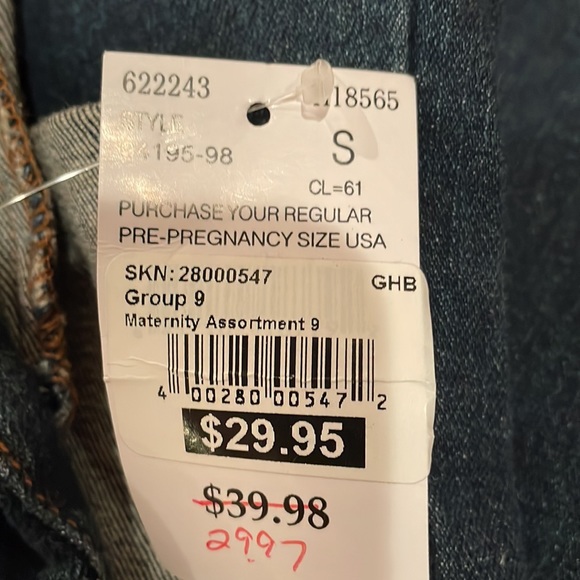 Maternity Jeans Motherhood 2 Indigo Blue Dark Denim Rugged Cut … - Picture 5 of 5